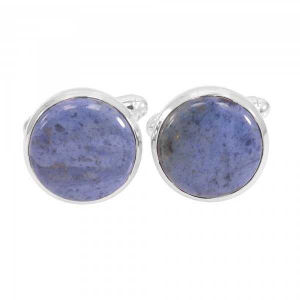 Dumortirite Cufflinks 925 Sterling Silver Cufflinks for Men