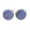 Dumortirite Cufflinks 925 Sterling Silver Cufflinks for Men