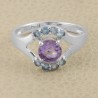 Amethyst and Blue Topaz Gemstone Silver Ring at wholesale Price