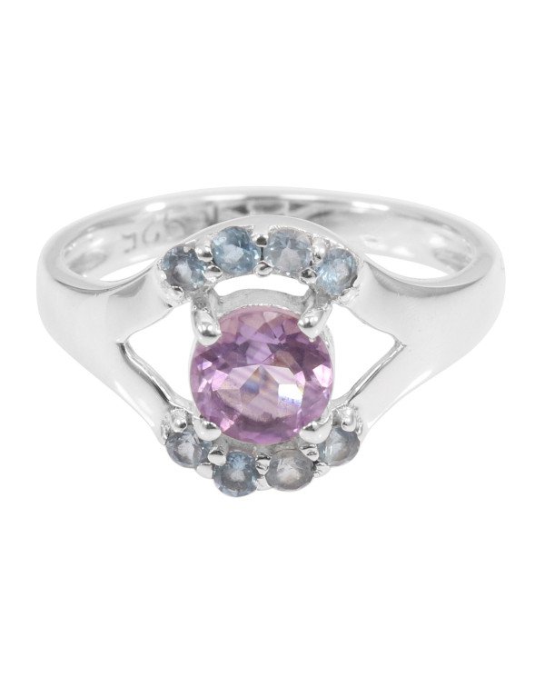 Amethyst and Blue Topaz Gemstone Silver Ring at wholesale Price