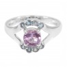 Amethyst and Blue Topaz Gemstone Silver Ring at wholesale Price