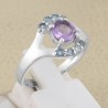Amethyst and Blue Topaz Gemstone Silver Ring at wholesale Price