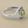 Peridot and Citrine Gemstone Sterling Silver Engagement Ring