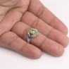 Peridot and Citrine Gemstone Sterling Silver Engagement Ring