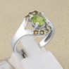 Peridot and Citrine Gemstone Sterling Silver Engagement Ring