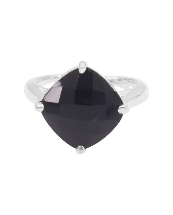 Natural Black Onyx Sterling Silver Ring for Him