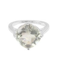 Solid 925 Sterling Silver Natural Green Amethyst Gemstone Ring for Him