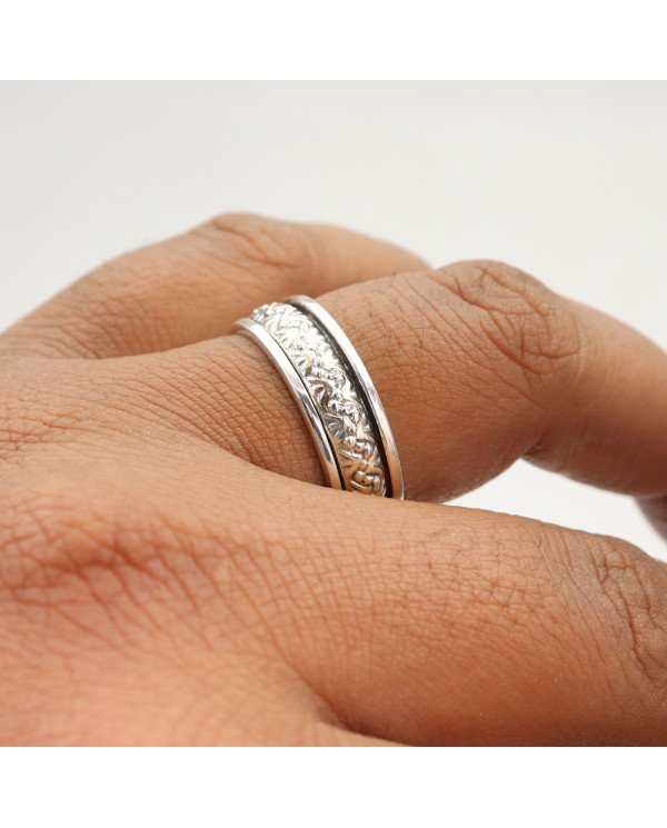 Thumb Rings 925 Sterling Silver Spinner Ring for Him and Her