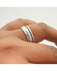 Thumb Rings 925 Sterling Silver Spinner Ring for Him and Her
