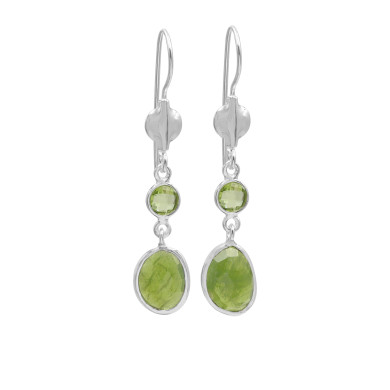 August Birthstone Earrings 925 Sterling Silver Earrings Peridot Earrings