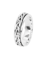 925 Sterling Silver Rope Design Spinner Ring Fashionable Meditation Ring for Men and Women
