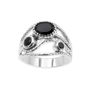 Black Onyx Ring 925 Sterling Silver Vintage Style Handmade Statement Ring