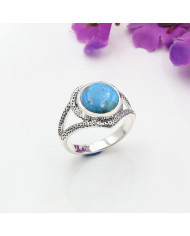 Natural Arizona Turquoise Ring in 925 Sterling Silver Boho Statement Gemstone Ring