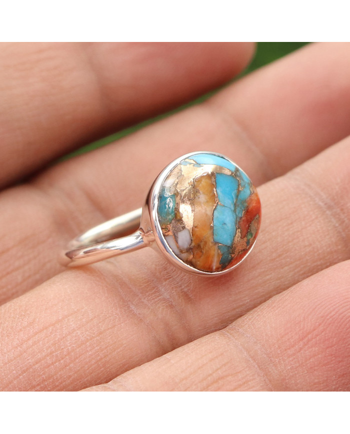 Turquoise Ring Solid 925 Sterling Silver Handmade Statement Ring For Her