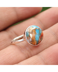 Turquoise Ring Solid 925 Sterling Silver Handmade Statement Ring For Her