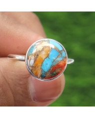 Turquoise Ring Solid 925 Sterling Silver Handmade Statement Ring For Her