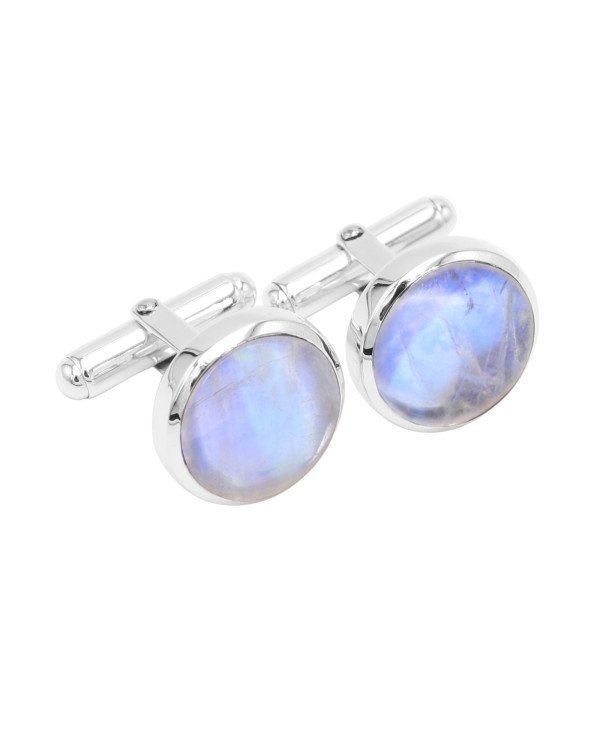Moonstone Cufflinks 925 Sterling Silver Cufflinks for Men