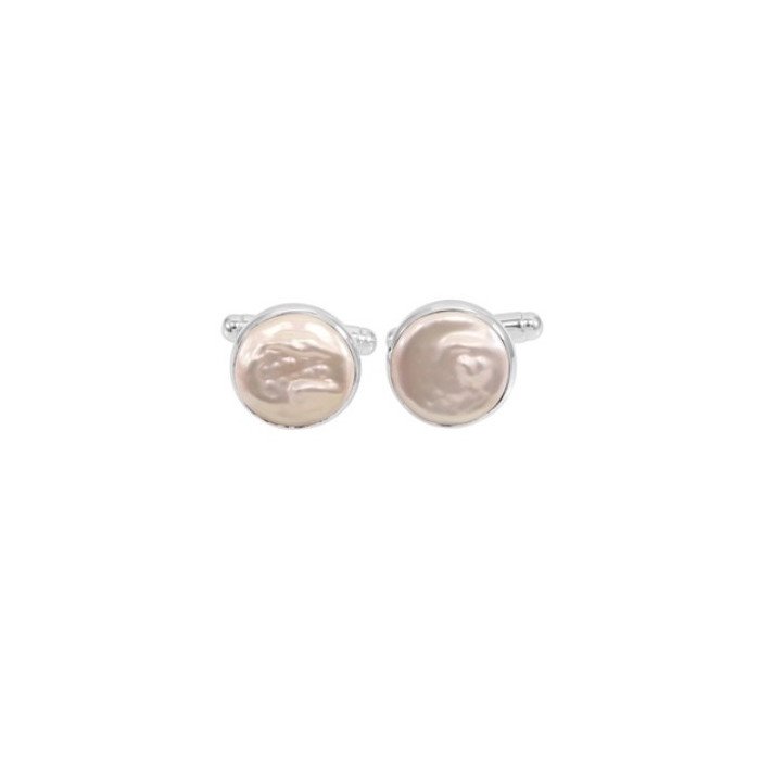 Pearl Cufflinks 925 Sterling Silver Cufflinks for Men