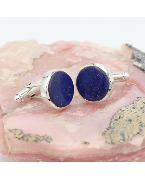 Lapis Lazuli Cufflinks 925 Sterling Silver Cufflinks for Men