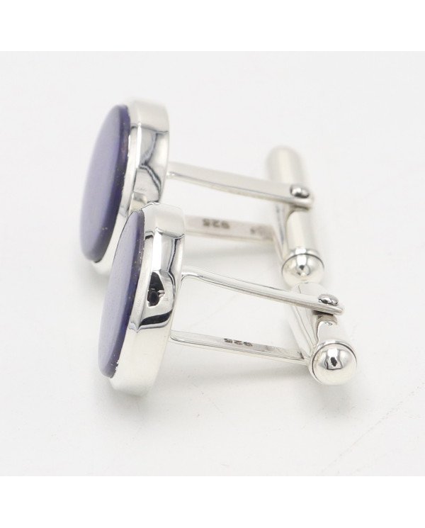 Lapis Lazuli Cufflinks 925 Sterling Silver Cufflinks for Men