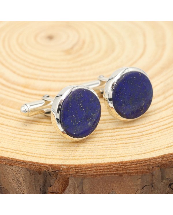 Lapis Lazuli Cufflinks 925 Sterling Silver Cufflinks for Men