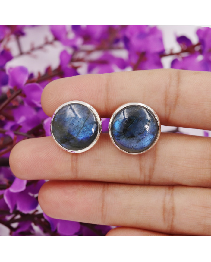 Labradorite Cufflinks 925 Sterling Silver Cufflinks for Men