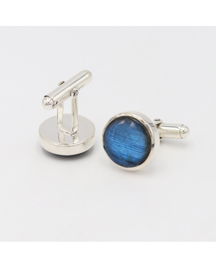 Labradorite Cufflinks 925 Sterling Silver Cufflinks for Men