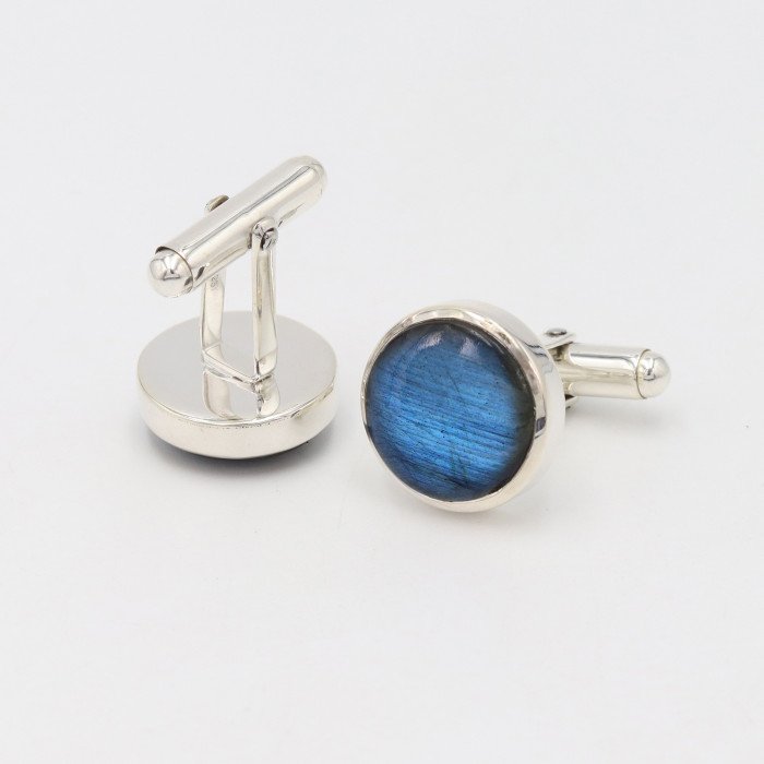 Labradorite Cufflinks 925 Sterling Silver Cufflinks for Men