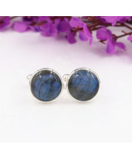Labradorite Cufflinks 925 Sterling Silver Cufflinks for Men