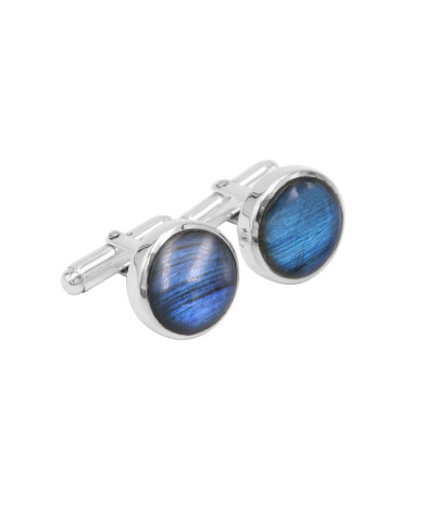 Labradorite Cufflinks 925 Sterling Silver Cufflinks for Men