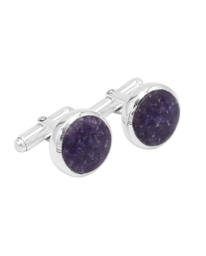 Lapidolite Cufflinks 925 Sterling Silver Cufflinks for Men