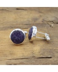 Lapidolite Cufflinks 925 Sterling Silver Cufflinks for Men