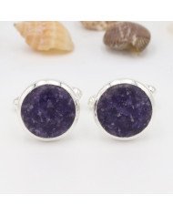 Lapidolite Cufflinks 925 Sterling Silver Cufflinks for Men