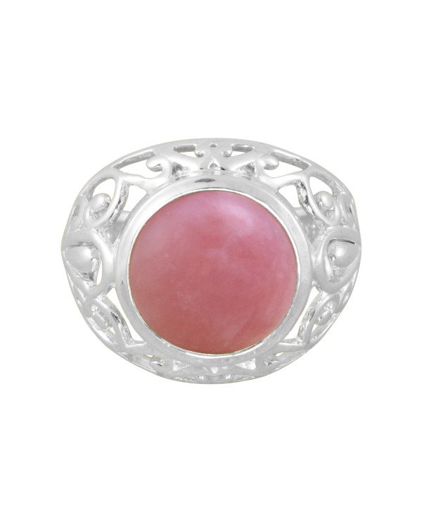 Pink Opal 925 Sterling Silver Statement Ring