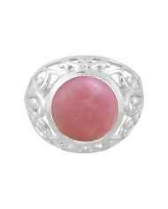 Pink Opal 925 Sterling Silver Statement Ring