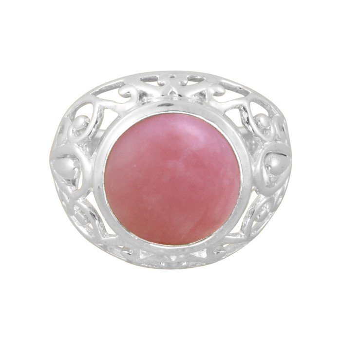 Pink Opal 925 Sterling Silver Statement Ring