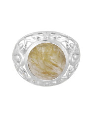 925 Sterling Silver Natural Rutilated Quartz Ring