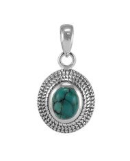 Tibetan Turquoise 925 Sterling Silver Pendant Necklaces