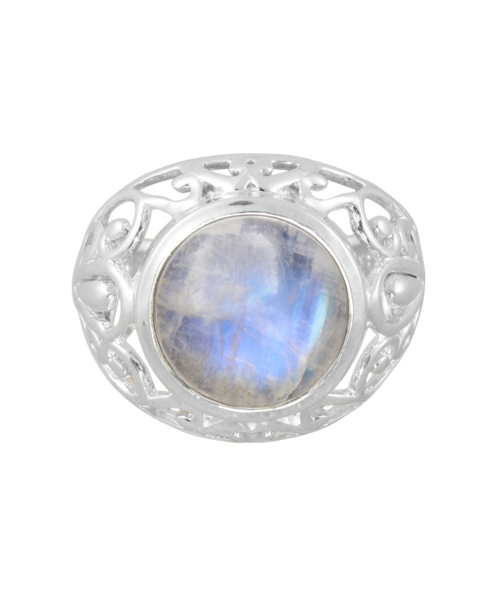 Moonstone Solid 925 Sterling Silver Statement Ring for Her