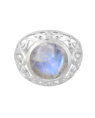 Moonstone Solid 925 Sterling Silver Statement Ring for Her