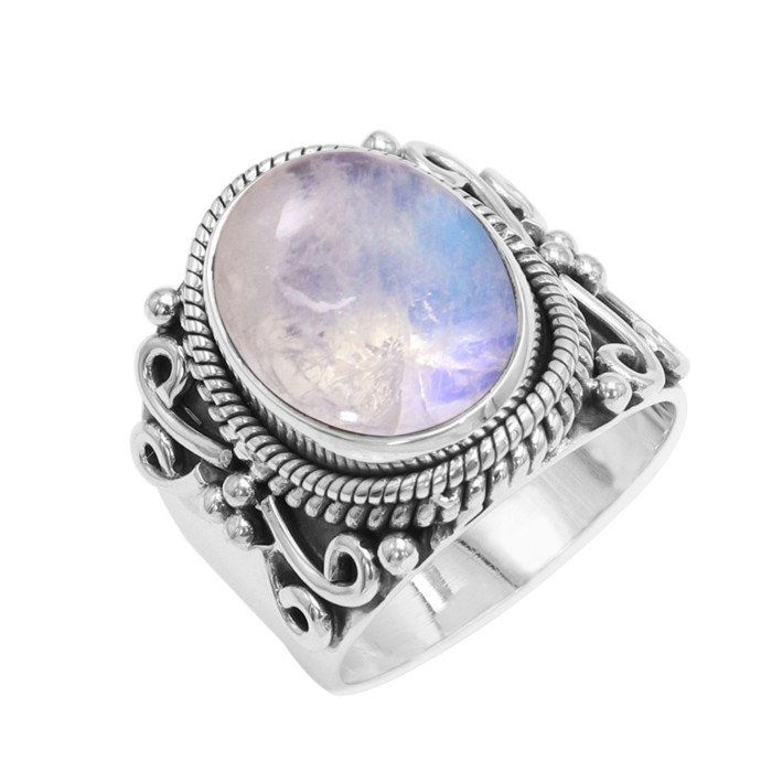 Moonstone 925 Sterling Silver Ring June Birthstone Ring
