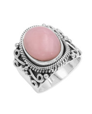 Pink Opal Sterling Silver Ring Natural Opal Ring