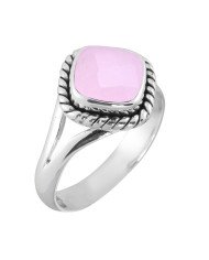 Rose Quartz 925 Sterling Silver Ring Handcrafted Ring