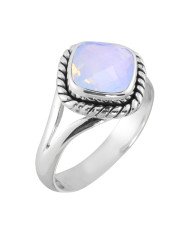 925 Sterling Silver Opal Aura Quartz Ring