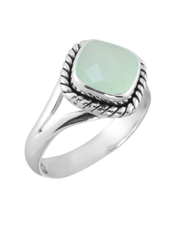 Mint Chalcedony 925 Sterling Silver Solitaire Ring