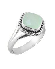 Mint Chalcedony 925 Sterling Silver Solitaire Ring