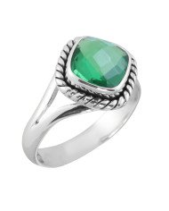 Green Quartz 925 Sterling Silver Handmade Ring