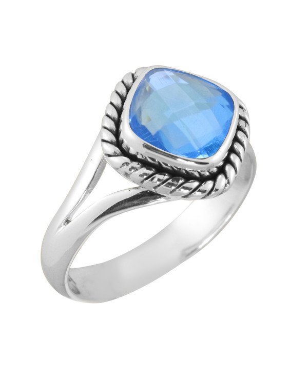 Blue Quartz 925 Sterling Silver Ring Handcrafted Silver Ring