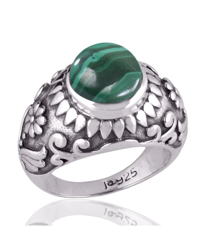925 Sterling Silver Malachite Ring