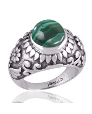 925 Sterling Silver Malachite Ring